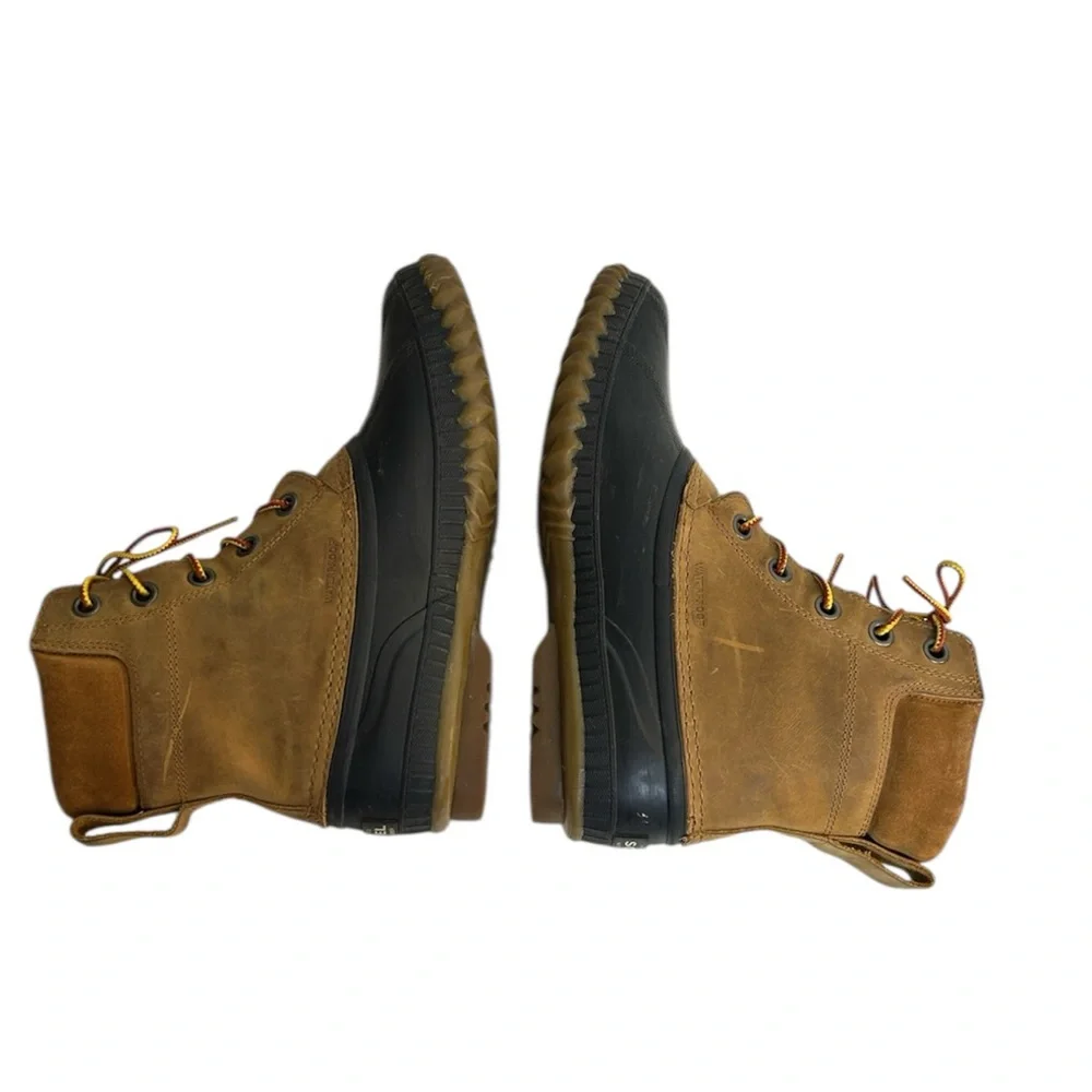 Men’s Sorel Cheyanne Lace Up Waterproof Duck Boots Size 9 Tan & Black